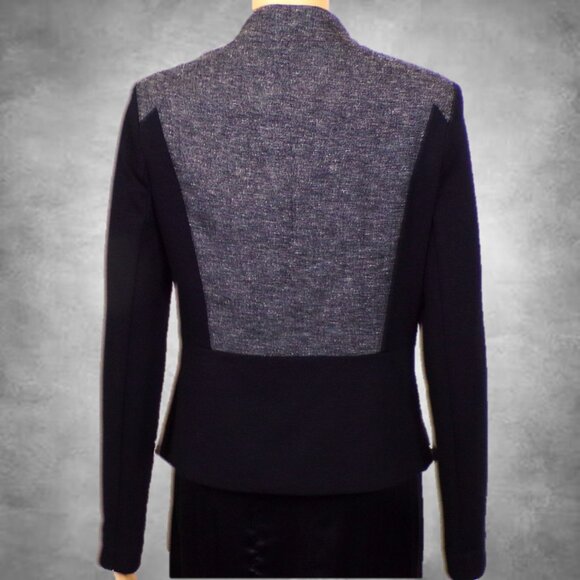 WORTHINGTON size S gray/black zip-front light jacket polyester/rayon/spandex - Picture 7 of 14